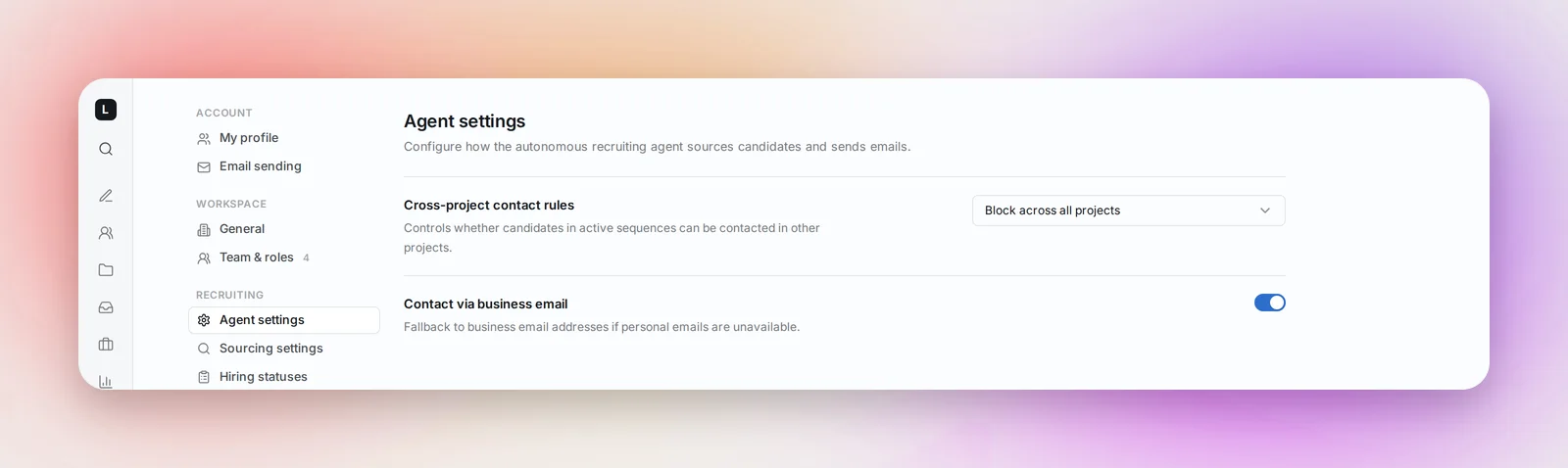 Agent settings