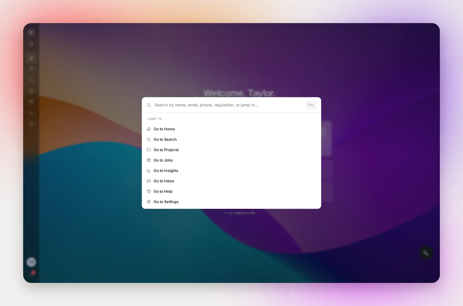 The command menu
