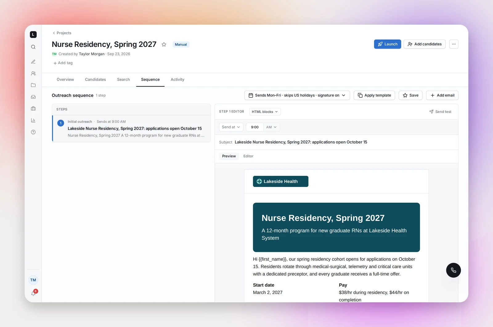 The finished email in Preview