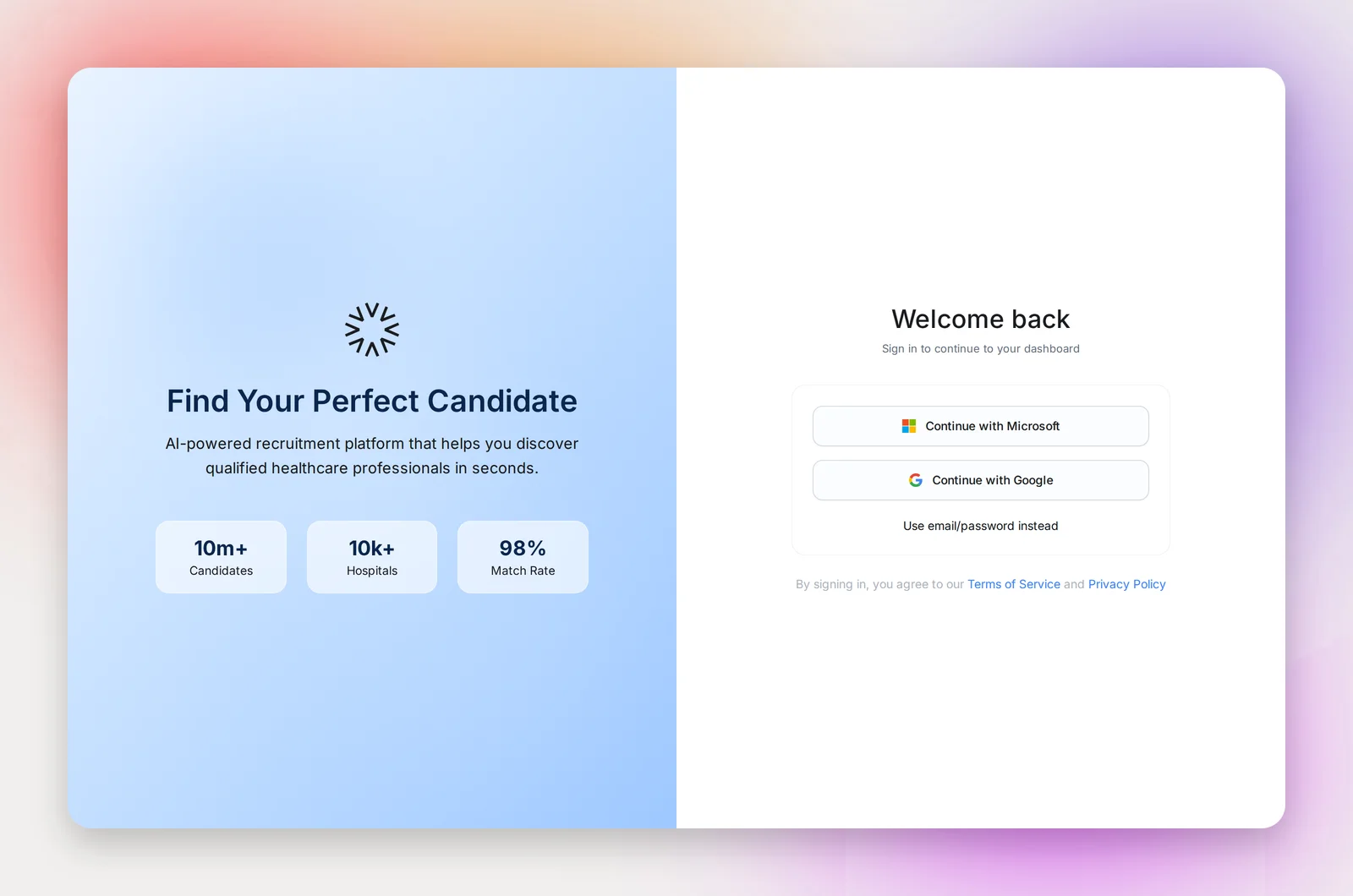 The sign-in page