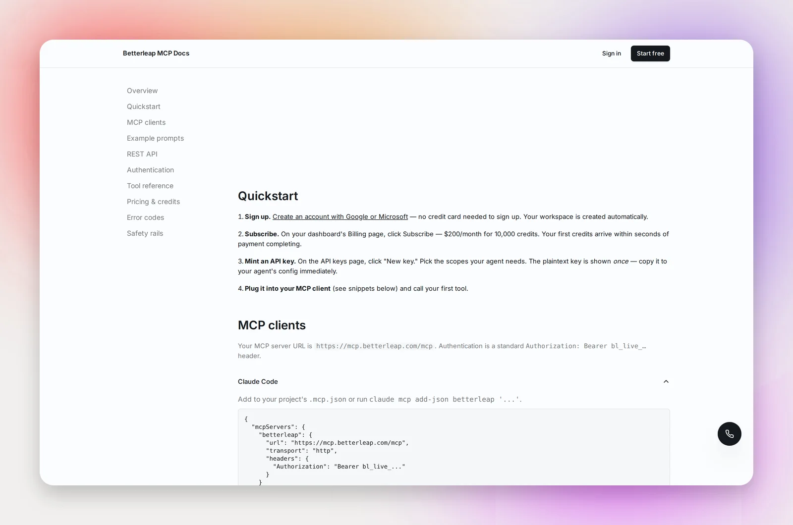 The MCP developer docs