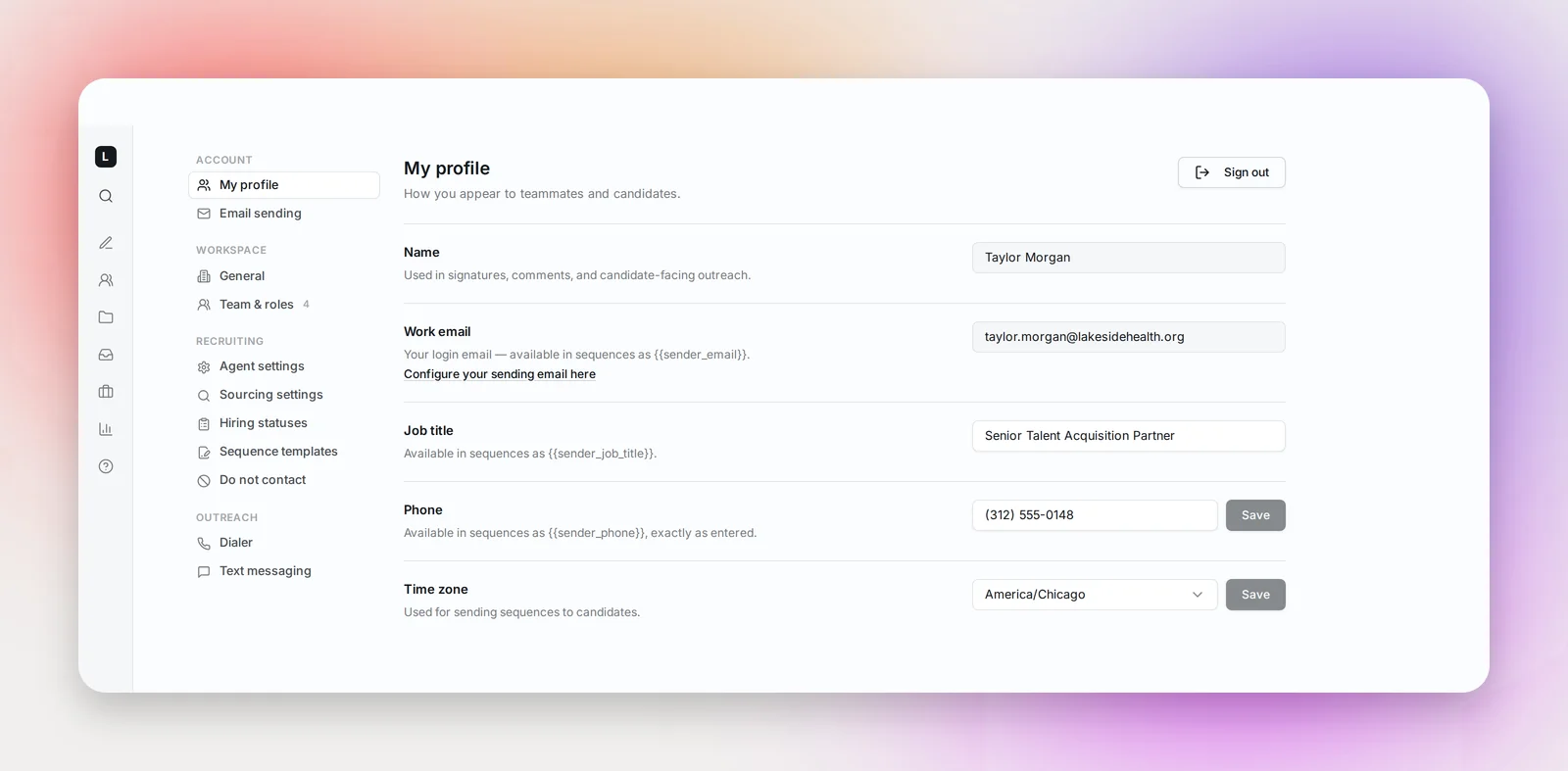 My profile