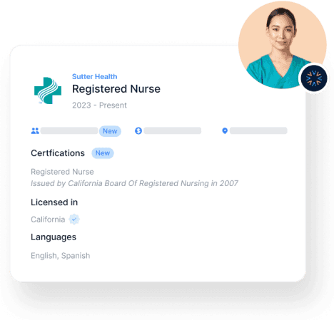 Rediscovered registered nurse profile with license and certification details