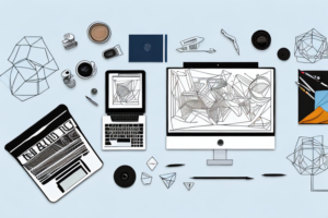 A graphic designer's workspace with tools of the trade